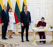 Gitanas Nausėda, Diana Nausėdienė, Karolis Nawrockis, Marta Nawrocka