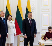Gitanas Nausėda, Diana Nausėdienė, Karolis Nawrockis, Marta Nawrocka