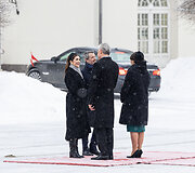 Danijos Karaliaus Frederiko X ir karalienės Mary oficiali pasitikimo ceremonija prezidentūroje