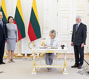 Gitanas Nausėda, Diana Nausėdienė, Petras Pavelas, Eva Pavlova