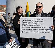 Sąjūdžio &bdquo;Už Lietuvos mi&scaron;kus&ldquo; mitingas prie&scaron; Kapčiamiesčio poligoną