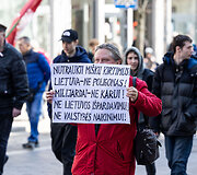 Sąjūdžio &bdquo;Už Lietuvos mi&scaron;kus&ldquo; mitingas prie&scaron; Kapčiamiesčio poligoną