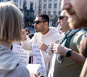 Protestas-eitynės prie&scaron; Lietuvos bendradarbiavimą Izraelio ir JAV karuose &bdquo;Karui &ndash; NE!&ldquo;