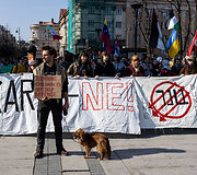 Protestas-eitynės prie&scaron; Lietuvos bendradarbiavimą Izraelio ir JAV karuose &bdquo;Karui &ndash; NE!&ldquo;