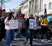 Protestas-eitynės prie&scaron; Lietuvos bendradarbiavimą Izraelio ir JAV karuose &bdquo;Karui &ndash; NE!&ldquo;
