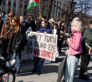 Protestas-eitynės prie&scaron; Lietuvos bendradarbiavimą Izraelio ir JAV karuose &bdquo;Karui &ndash; NE!&ldquo;