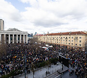 Prie Seimo protestas &bdquo;&Scaron;alin rankas nuo laisvo žodžio!&ldquo;