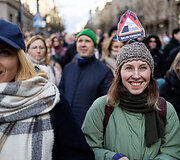 Protestas ,,&Scaron;alin rankas nuo laisvo žodžio&ldquo;