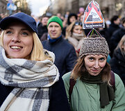 Protestas ,,&Scaron;alin rankas nuo laisvo žodžio&ldquo;