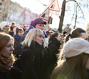 Protestas ,,&Scaron;alin rankas nuo laisvo žodžio&ldquo;