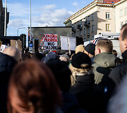 Protestas ,,&Scaron;alin rankas nuo laisvo žodžio&ldquo;