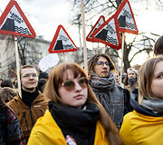 Protestas ,,&Scaron;alin rankas nuo laisvo žodžio&ldquo;
