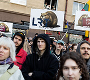 Protestas ,,&Scaron;alin rankas nuo laisvo žodžio&ldquo;