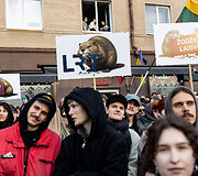 Protestas ,,&Scaron;alin rankas nuo laisvo žodžio&ldquo;