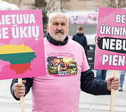 Pieno gamintojų protesto akcija Vilniuje