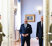 Prezidento Gitano Nausėdos ir Estijos Prezidento Alaro Kariso bendra spaudos konferencija