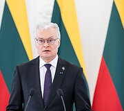 Prezidento Gitano Nausėdos ir Estijos Prezidento Alaro Kariso bendra spaudos konferencija