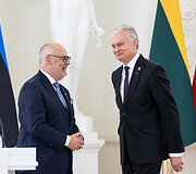 Prezidento Gitano Nausėdos ir Estijos Prezidento Alaro Kariso bendra spaudos konferencija
