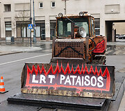 Protesto dėl LRT pataisų simbolio pristatymas