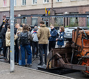 Protesto dėl LRT pataisų simbolio pristatymas