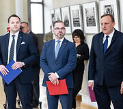Inga Ruginienė susitiko su ekonomikos ir inovacijų ministru Edvinu Grik&scaron;u, vidaus reikalų ministru Vladislavu Kondratovičiumi ir kra&scaron;to apsaugos ministru Robertu Kaunu