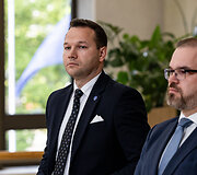 Inga Ruginienė susitiko su ekonomikos ir inovacijų ministru Edvinu Grik&scaron;u, vidaus reikalų ministru Vladislavu Kondratovičiumi ir kra&scaron;to apsaugos ministru Robertu Kaunu