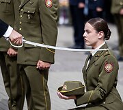 Generolo Jono Žemaičio Lietuvos karo akademijos absolventams &ndash; pirmojo karininko &ndash; leitenanto &ndash; laipsnio suteikimas S. Daukanto aik&scaron;tėje