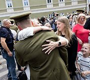 Generolo Jono Žemaičio Lietuvos karo akademijos absolventams &ndash; pirmojo karininko &ndash; leitenanto &ndash; laipsnio suteikimas S. Daukanto aik&scaron;tėje