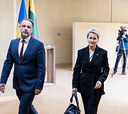 Nida Grunskienė atvyko į susitikimą su Seimo pirmininku