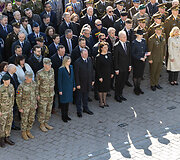 Pratybose žuvusių Jungtinių Amerikos Valstijų karių pagerbimo ir i&scaron;lydėjimo ceremonija Vilniuje