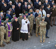 Pratybose žuvusių Jungtinių Amerikos Valstijų karių pagerbimo ir i&scaron;lydėjimo ceremonija Vilniuje