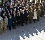 Pratybose žuvusių Jungtinių Amerikos Valstijų karių pagerbimo ir i&scaron;lydėjimo ceremonija Vilniuje