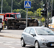 Avarija kurioje nukentėjo greitosios pagalbos automobilis