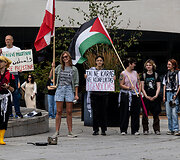 Demonstracija prie&scaron; badą Gazoje