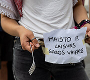 Demonstracija prie&scaron; badą Gazoje