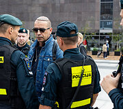 Demonstracija prie&scaron; badą Gazoje
