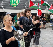 Demonstracija prie&scaron; badą Gazoje