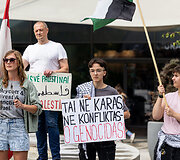 Demonstracija prie&scaron; badą Gazoje
