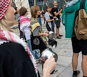 Demonstracija prie&scaron; badą Gazoje