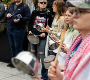 Demonstracija prie&scaron; badą Gazoje