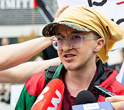 Demonstracija prie&scaron; badą Gazoje