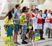 148-asis solidarumo su Ukraina mitingas Katedros aik&scaron;tėje