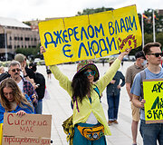 148-asis solidarumo su Ukraina mitingas Katedros aik&scaron;tėje