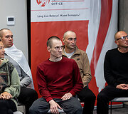 Sviatlanos Cichanouskajos spaudos konferencija apie i&scaron;laisvintus politinius kalinius