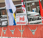 "&Scaron;eimų mar&scaron;o" stovykla prie seimo