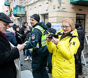 Vasario 16-ąją Vilniaus centre - gausios policijos pajėgos, pasirodė ir protestuotojų