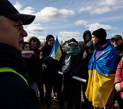 Policija protestuotojus įkalbėjo neblokuoti kelio ties Baltarusijos siena.