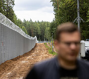 &Scaron;venčionių rajone, pasienyje su Baltarusija vykdomo fizinio barjero statybos