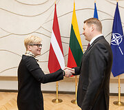 Ingrida &Scaron;imonytė susitiko su Latvijos Parlamento Pirmininku Edvardsu Smiltēnsu