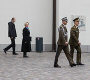 Oficiali Lenkijos kariuomenės Generalinio &scaron;tabo vir&scaron;ininko generolo Rajmund T. Andrzejczak pasitikimo ceremonija